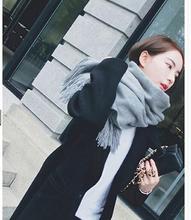 羊绒围巾2016冬季新款时尚韩版纯色围巾女士长款百搭围脖流苏披肩