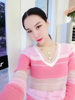 香港正品代购名媛气质爆款粉色毛衣长袖短款上衣低龄百搭爆款
