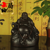 黑檀木雕弥勒佛像摆件大号元宝坐笑佛实木雕刻家居招财红木工艺品