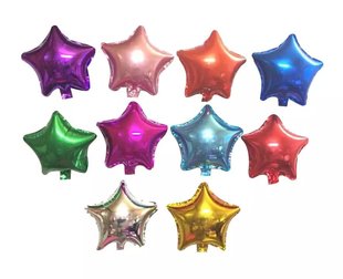 多色可选 优质纯色五角星形铝膜气球 生日婚庆庆典布置装饰气球