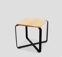 欧美时尚风格铁艺实木小茶几 床头边上置物桌 休闲咖啡店小凳子