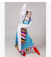 少数民族舞蹈服藏族服装成人女水袖西藏民族演出舞台表演服饰新款