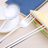 便携式三件套随身便携餐具 旅行携带西餐叉子勺子筷子餐具盒套装