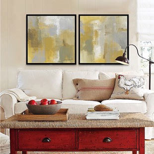 手绘客厅油画 现代简约沙发背景墙壁画装饰画餐厅挂画定制抽象画