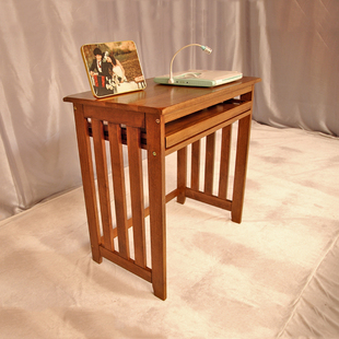 爱绿居 白橡木全实木小电脑桌 木质简易书桌 美式田园风格小桌子