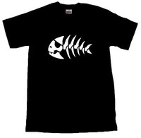 钓鱼爱好者鱼骨头钓鱼服海钓服创意海边运动旅游服fishing短袖T恤