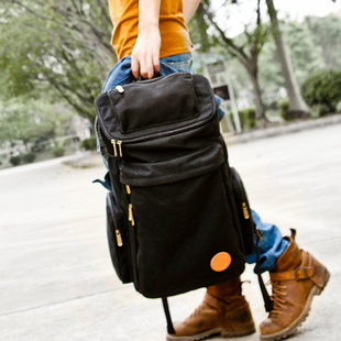 帆布旅行包超大双肩包男韩版大容量登山包休闲背包电脑包学生潮包