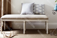 欧式法式美式风格出口实木橡木风化灰亚麻软包床尾凳长凳特价清仓