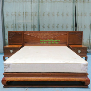 刺猬紫檀木主人房大床；明式家具；180大床订制；中式古典家具