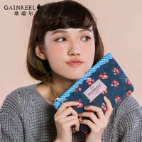 新款gainreel时尚印花手拿小包包清新萌款甜美化妆包BGC14006
