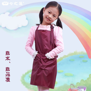 新款4-8岁小宝宝带调节袢亲子围裙88005儿童清洁防污简约防水围裙