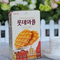 韩国乐天LOTTE奶油鸡蛋瓦夫饼干薄脆饼干香甜入口即化40克新包装