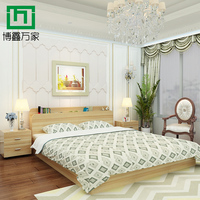 床双人床1.2/1.5/1.8米单人床榻榻米床储物床实木现代简约板式床