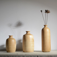 泰式手工纯实木插花器工艺品时尚客厅家居摆件简约现代创意花瓶
