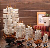 木质帆船模型仿真木船小船一帆风顺地中海风格帆船手工艺品摆件