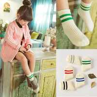 2016新款儿童袜子韩国男童女童纯棉条纹运动袜休闲棉袜短袜