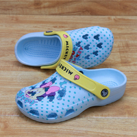 新款女式洞洞鞋 EVA花园凉鞋 米奇孔印花彩绘沙滩鞋防滑洞洞鞋