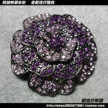z S04499 欧美饰品元素 粉紫双色钻 低调优雅 花朵 胸针
