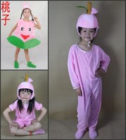 儿童成人水果蔬菜扮演服 桃子演出服 幼儿水蜜桃蟠桃造型表演服装