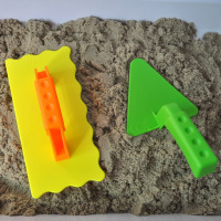 高端磨砂材质 玩沙抹平工具 2片装 适用于动力沙 太空沙 【m36】