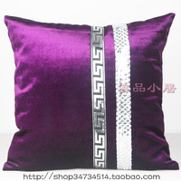 高档平绒亮片时尚沙发靠垫抱枕套靠枕床上靠背249紫色促销