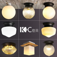 kc灯具 美式复古简约创意LED卧室走廊过道玄关阳台圆球小吸顶灯