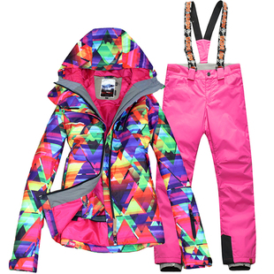 Gsou snow滑雪服套装女款韩国风防水防风2015冬季新款滑雪衣