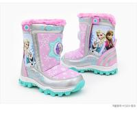 韩国进口冰雪奇缘2015新款女童靴子高筒靴长靴儿童短单靴雪地棉靴