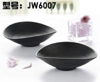 日式个性磨砂椭圆盘 黑色仿瓷碟 冷菜碟 异形加厚耐摔碟 艺术餐具