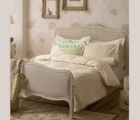 床美式实木1.5米1.8 双人床简约欧式田园雕花布艺软靠软包床定制
