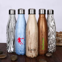 厂家批发礼品定制保温杯潮牌运动水壶304不锈钢创意木纹可乐瓶