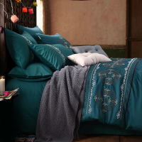 新品欧式美式床上四件套复古绣花床品套件贡缎床上用品六件套多件