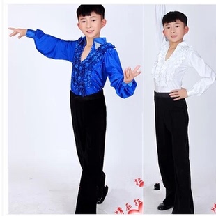 2014新款热销男童拉丁舞表演服装 儿童拉丁舞演出服 男拉丁服