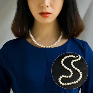 LRUBY新款经典传承天然珍珠925纯银搭扣带盒时尚女锁骨链专柜正品