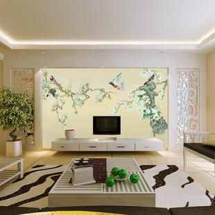 中式 大型壁画 客厅\\电视\\卧室\\家装\\壁纸\\墙纸 花鸟工笔国画古典