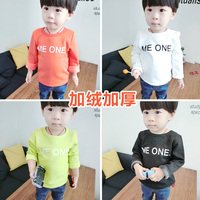 2015冬装新款韩版小童0-1-2-3-4岁宝宝加绒打底衫婴儿纯棉长袖T恤