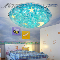星月波西米亚田园马赛克地中海创意阳台儿童房卧室led圆形吸顶灯