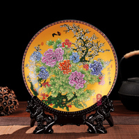 景德镇陶瓷挂盘 青花粉彩装饰盘子现代时尚家居客厅装饰工艺摆件