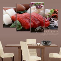 日本料理店装饰画寿司组合挂画生鱼片刺生食材壁画韩国美食无框画