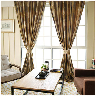 新品高端立体浮雕雪尼尔提花卧室窗帘 欧式客厅布艺定制成品窗帘