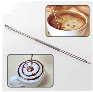 韩式咖啡拉花针 不锈钢雕花棒 咖啡钩花画花雕花针 花式咖啡专用