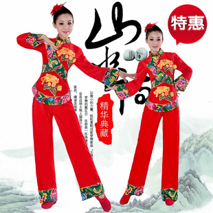 秧歌舞蹈服装中国风春季打鼓舞演出服2016新款秋冬季中老年腰鼓舞