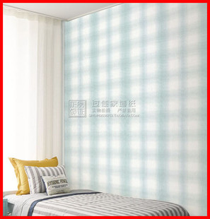 温馨窗帘质感壁纸 16.5平方韩国卧室床头背景 墙纸卧室全铺