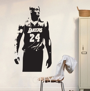 湖人队科比布莱恩特墙贴画NBA篮球明星创意自粘墙纸图画装饰包邮