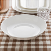 隆达骨瓷经典纯白7.5英寸饭盘 实用盘子中式百搭深汤盘菜盘
