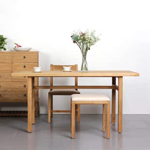 免漆老榆木餐桌中式简约全实木餐桌现代书桌长方形仿古餐桌实木桌