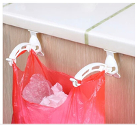 日本木晖 橱柜门后垃圾袋架 垃圾架塑料袋挂钩 可折叠（一对装）