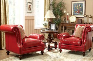 特价简约现代复古美式法式欧式皮沙发客厅单人双人三人3人沙发