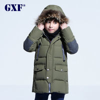 2015年gxf新款儿童羽绒服男童中长款秋冬加厚羽绒保暖童装外套