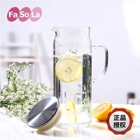日本FaSoLa冷水壶简约现代凉水壶玻璃水壶耐热大容量凉茶壶果汁壶